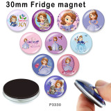 10pcs/lot  princess  glass picture printing products of various sizes  Fridge magnet cabochon