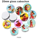 10pcs/lot  princess  glass picture printing products of various sizes  Fridge magnet cabochon