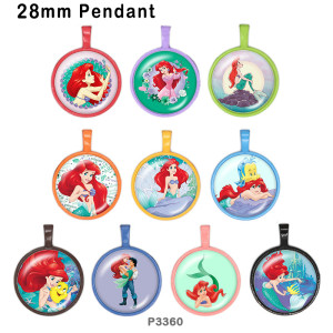 10pcs/lot  mermaid   princess  glass picture printing products of various sizes  Fridge magnet cabochon