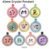 10pcs/lot  Cartoon  Mickey glass picture printing products of various sizes  Fridge magnet cabochon