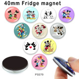 10pcs/lot  Cartoon  Mickey glass picture printing products of various sizes  Fridge magnet cabochon