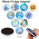 10pcs/lot  princess  glass picture printing products of various sizes  Fridge magnet cabochon