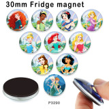 10pcs/lot  princess  glass picture printing products of various sizes  Fridge magnet cabochon