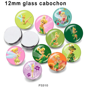 10pcs/lot  princess Elves  glass picture printing products of various sizes  Fridge magnet cabochon