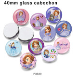 10pcs/lot  princess  glass picture printing products of various sizes  Fridge magnet cabochon