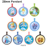 10pcs/lot  princess  glass picture printing products of various sizes  Fridge magnet cabochon