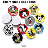 10pcs/lot  Cartoon  Mickey glass picture printing products of various sizes  Fridge magnet cabochon