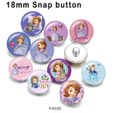 10pcs/lot  princess  glass picture printing products of various sizes  Fridge magnet cabochon