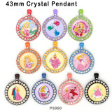 10pcs/lot  princess  glass picture printing products of various sizes  Fridge magnet cabochon