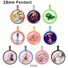 10pcs/lot  princess  glass picture printing products of various sizes  Fridge magnet cabochon