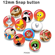 10pcs/lot  Cartoon  glass picture printing products of various sizes  Fridge magnet cabochon