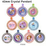 10pcs/lot  princess  glass picture printing products of various sizes  Fridge magnet cabochon