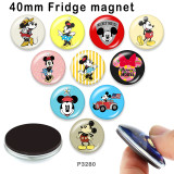 10pcs/lot  Cartoon  Mickey glass picture printing products of various sizes  Fridge magnet cabochon
