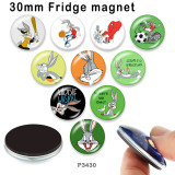 10pcs/lot  Cartoon  rabbit glass picture printing products of various sizes  Fridge magnet cabochon