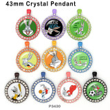 10pcs/lot  Cartoon  rabbit glass picture printing products of various sizes  Fridge magnet cabochon
