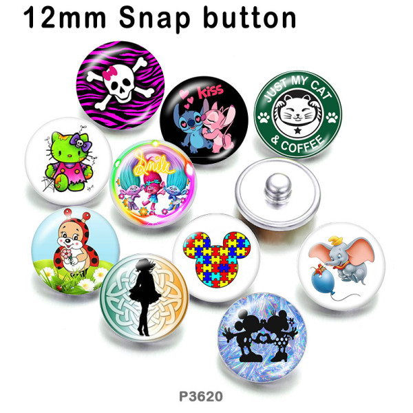 10pcs/lot   Cartoon  Kiss  glass picture printing products of various sizes  Fridge magnet cabochon