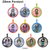 10pcs/lot  doll  glass picture printing products of various sizes  Fridge magnet cabochon