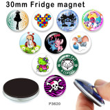 10pcs/lot   Cartoon  Kiss  glass picture printing products of various sizes  Fridge magnet cabochon