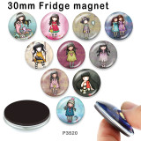10pcs/lot  doll  glass picture printing products of various sizes  Fridge magnet cabochon