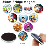 10pcs/lot  Cartoon  glass picture printing products of various sizes  Fridge magnet cabochon
