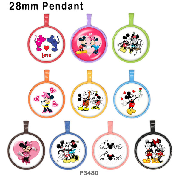 10pcs/lot  Cartoon  glass picture printing products of various sizes  Fridge magnet cabochon