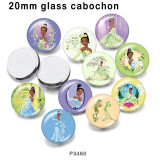 10pcs/lot  Cartoon  princess glass picture printing products of various sizes  Fridge magnet cabochon