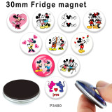 10pcs/lot  Cartoon  glass picture printing products of various sizes  Fridge magnet cabochon