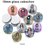 10pcs/lot  doll  glass picture printing products of various sizes  Fridge magnet cabochon