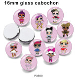 10pcs/lot  doll  glass picture printing products of various sizes  Fridge magnet cabochon