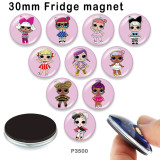 10pcs/lot  doll  glass picture printing products of various sizes  Fridge magnet cabochon