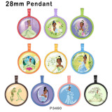 10pcs/lot  Cartoon  princess glass picture printing products of various sizes  Fridge magnet cabochon