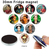 10pcs/lot  Designer portrait  glass picture printing products of various sizes  Fridge magnet cabochon