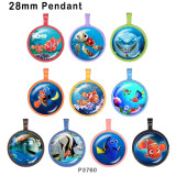 10pcs/lot  Cartoon Turtle  fish glass picture printing products of various sizes  Fridge magnet cabochon