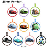 10pcs/lot  Cartoon  Car  glass picture printing products of various sizes  Fridge magnet cabochon