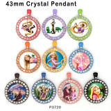 10pcs/lot  princess  glass picture printing products of various sizes  Fridge magnet cabochon