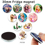 10pcs/lot  princess  glass picture printing products of various sizes  Fridge magnet cabochon