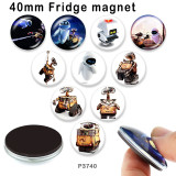 10pcs/lot  Cartoon  robot  glass picture printing products of various sizes  Fridge magnet cabochon
