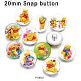 10pcs/lot  Cartoon  The bear glass picture printing products of various sizes  Fridge magnet cabochon