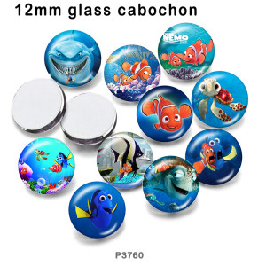 10pcs/lot  Cartoon Turtle  fish glass picture printing products of various sizes  Fridge magnet cabochon