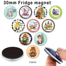 10pcs/lot  Christmas  glass picture printing products of various sizes  Fridge magnet cabochon