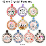 10pcs/lot  Cartoon  Dog  glass picture printing products of various sizes  Fridge magnet cabochon