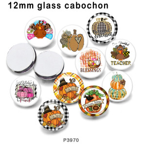 10pcs/lot  Thanksgiving  glass picture printing products of various sizes  Fridge magnet cabochon