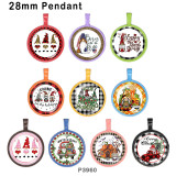 10pcs/lot  Christmas  glass picture printing products of various sizes  Fridge magnet cabochon