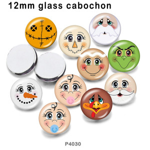 10pcs/lot  Christmas  glass picture printing products of various sizes  Fridge magnet cabochon