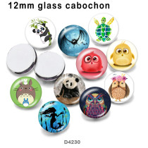 10pcs/lot  sea turtle Owl  glass picture printing products of various sizes  Fridge magnet cabochon