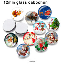 10pcs/lot  Christmas  Deer  glass picture printing products of various sizes  Fridge magnet cabochon