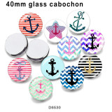 10pcs/lot  Ship's  anchor  glass picture printing products of various sizes  Fridge magnet cabochon