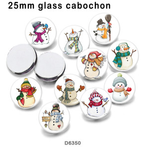 10pcs/lot  Christmas  Snowman  glass picture printing products of various sizes  Fridge magnet cabochon