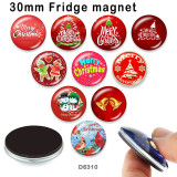 10pcs/lot  Christmas  glass picture printing products of various sizes  Fridge magnet cabochon
