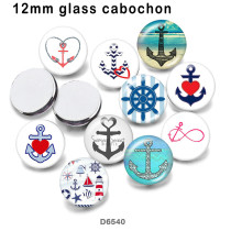 10pcs/lot  Ship's  anchor  glass picture printing products of various sizes  Fridge magnet cabochon